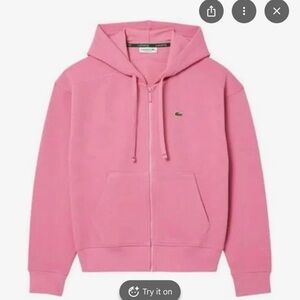 Lacoste Classic Pink Zip-Up Hoodie